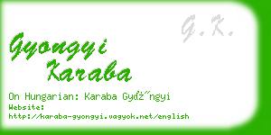 gyongyi karaba business card